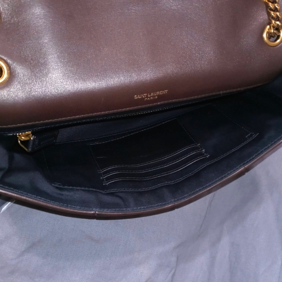 NWT YVES SAINT LAURENT JAMIE LAMBSKIN SLIDING CHAIN BAG, DARK GANACHE ~AUTHENTIC - Picture 13 of 16